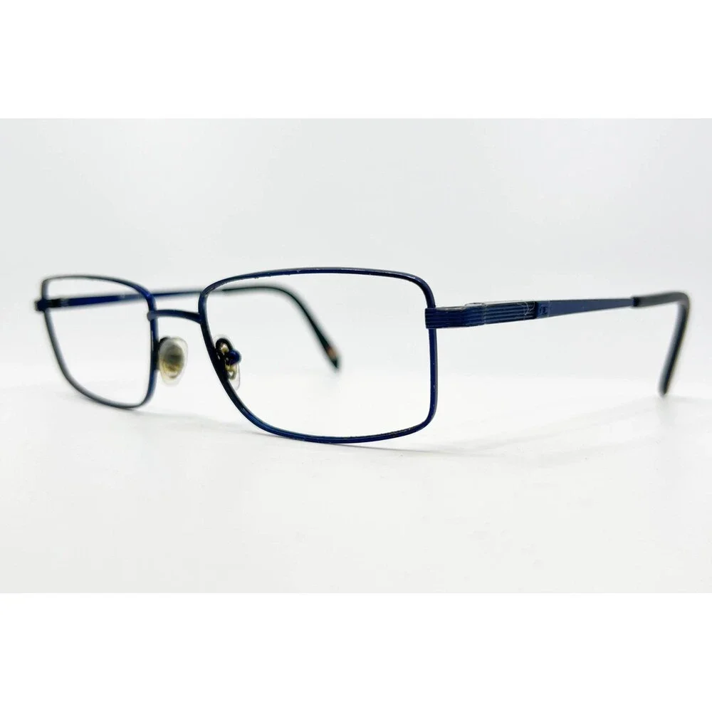 Champion Elite Eyeglasses Mens Blue Rectangular Metal Frames 52-18-140